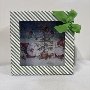 Holiday Gift Box Susan Winget‎ Mushroom/Gnome Christmas Box 8.4x8.4x3